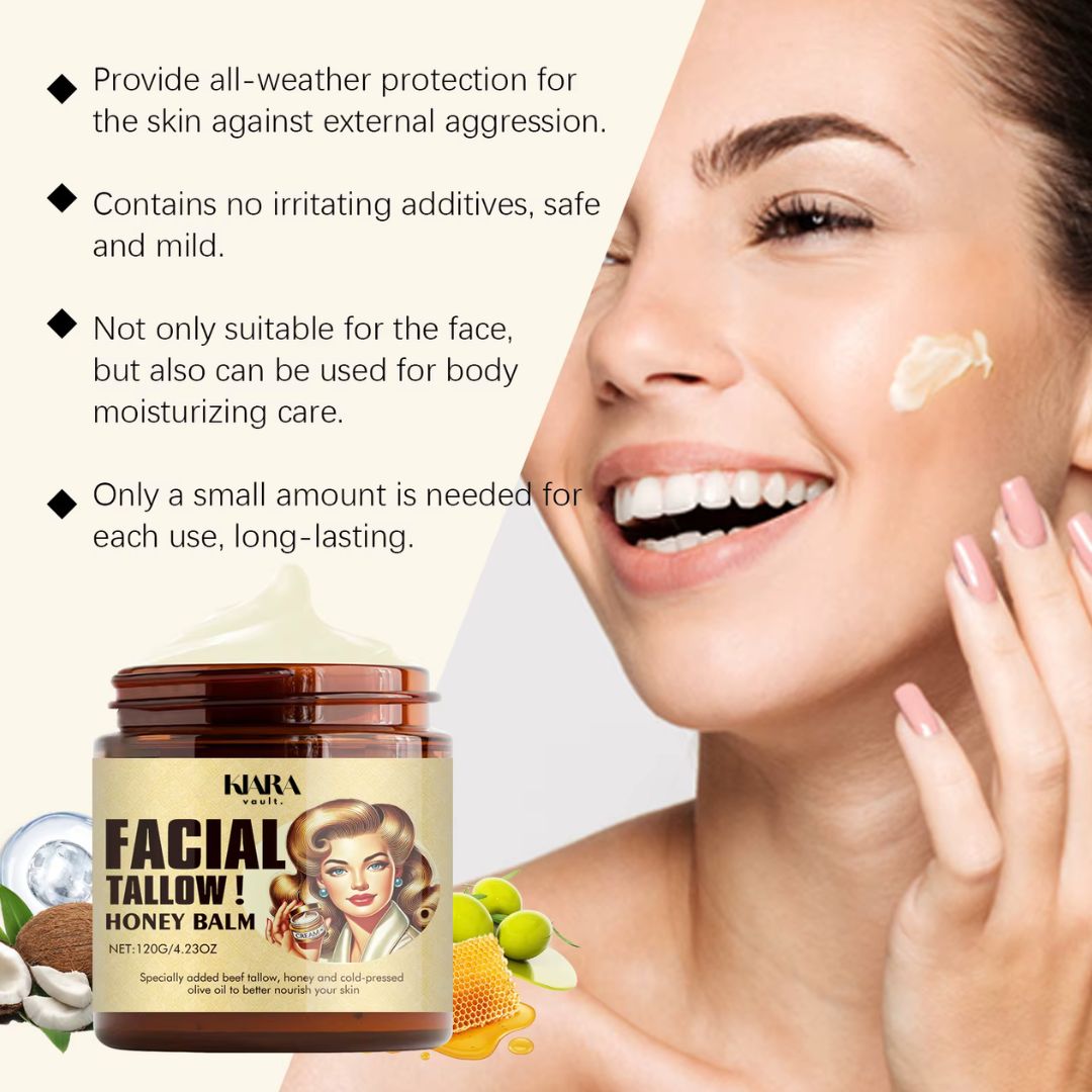 Organic Beef Tallow Face Cream | All natural No Chemicals | Olive Oil & Manuka Honey